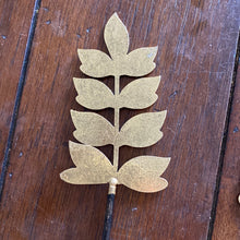 Load image into Gallery viewer, 3 pack Gold Leaf Plant Picks