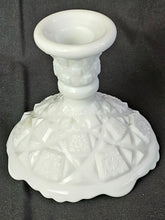 Load image into Gallery viewer, Westmoreland Milk Glass Quilted Pattern Candle Holder
