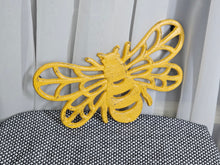 Load image into Gallery viewer, Cast Iron Bee Trivet, yellow
