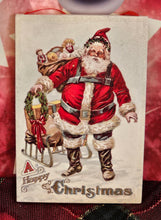 Load image into Gallery viewer, Wooden Postcard Santa Plaque
