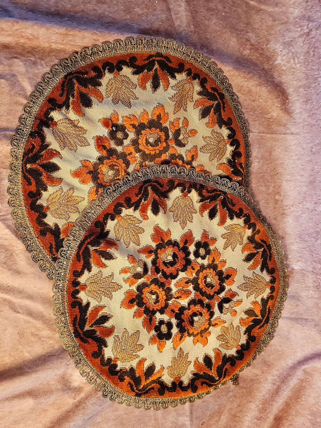 70's-80's Floral Embroidered Placemats