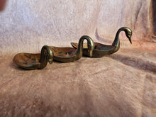 Load image into Gallery viewer, Vintage Andrea by Sadek Nesting Brass Swans with Ornate Depiction of Birds
