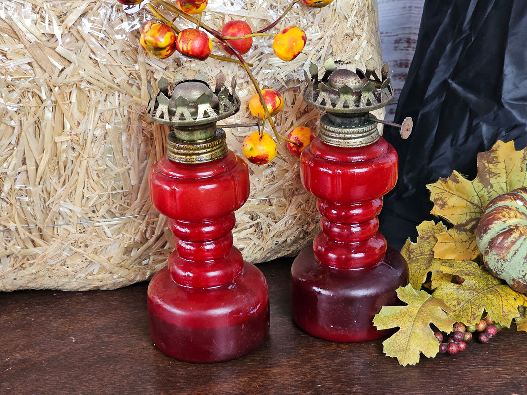 Red Glass Oil Lanterns