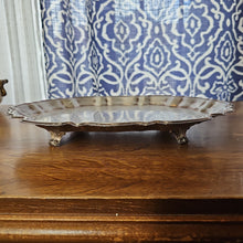 Load image into Gallery viewer, Silver plated footed serving platter
