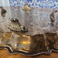 Load image into Gallery viewer, Silver plated footed serving platter
