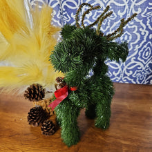 Load image into Gallery viewer, Faux pine vintage reindeer with bell
