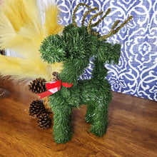 Load image into Gallery viewer, Faux pine vintage reindeer with bell
