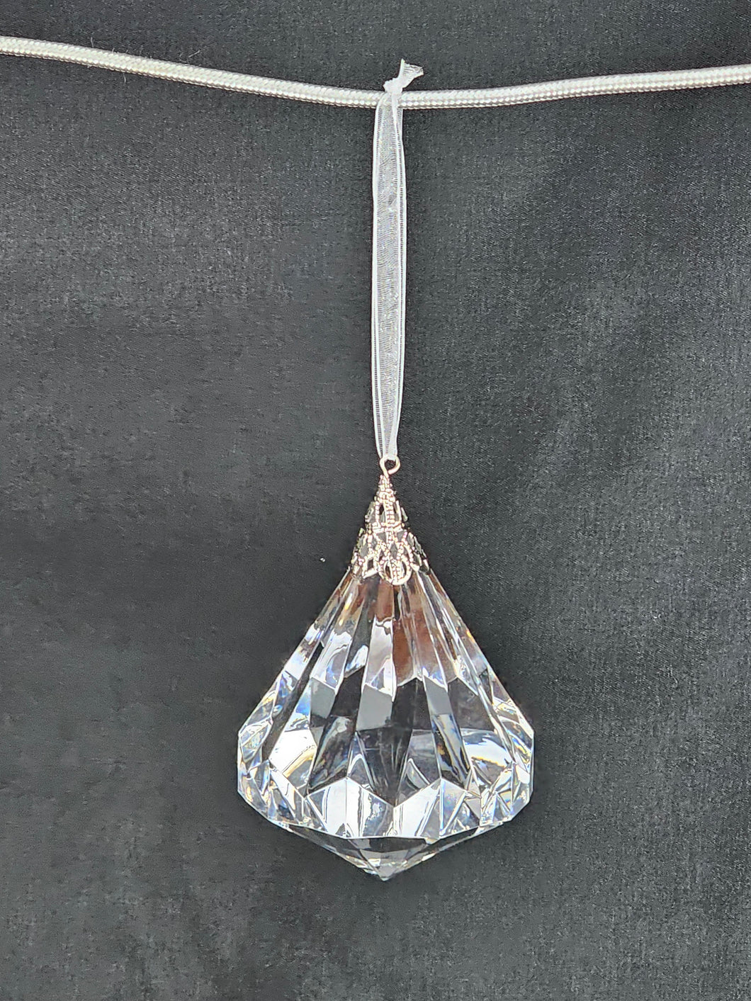 Crystal Clear Acrylic Diamond Shaped Christmas Ornament