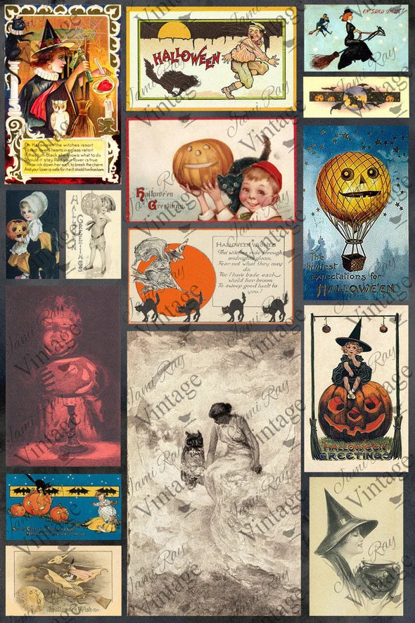 Vintage Halloween Decoupage Paper