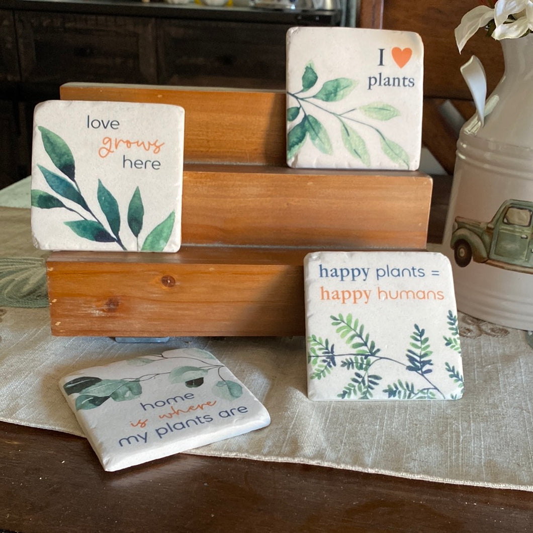 4pc Resin Plant Lovers Coasters