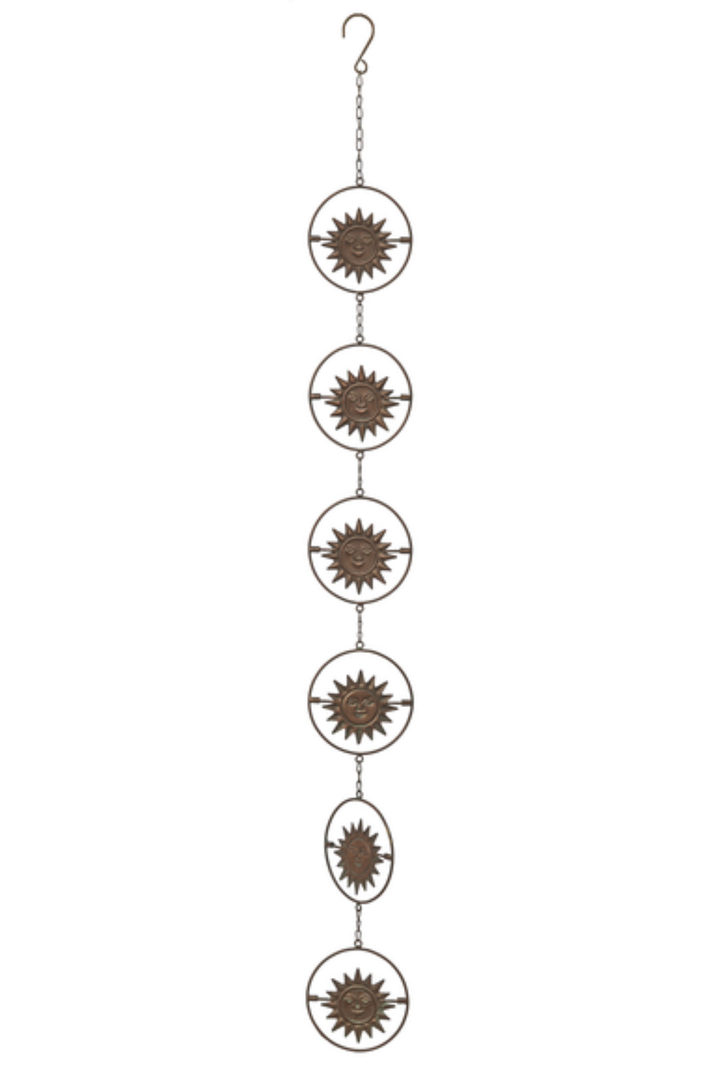 Iron Kinetic Rotating Sun Face Wall Chain