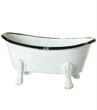 Load image into Gallery viewer, Black and White Enamel Mini Bathtub
