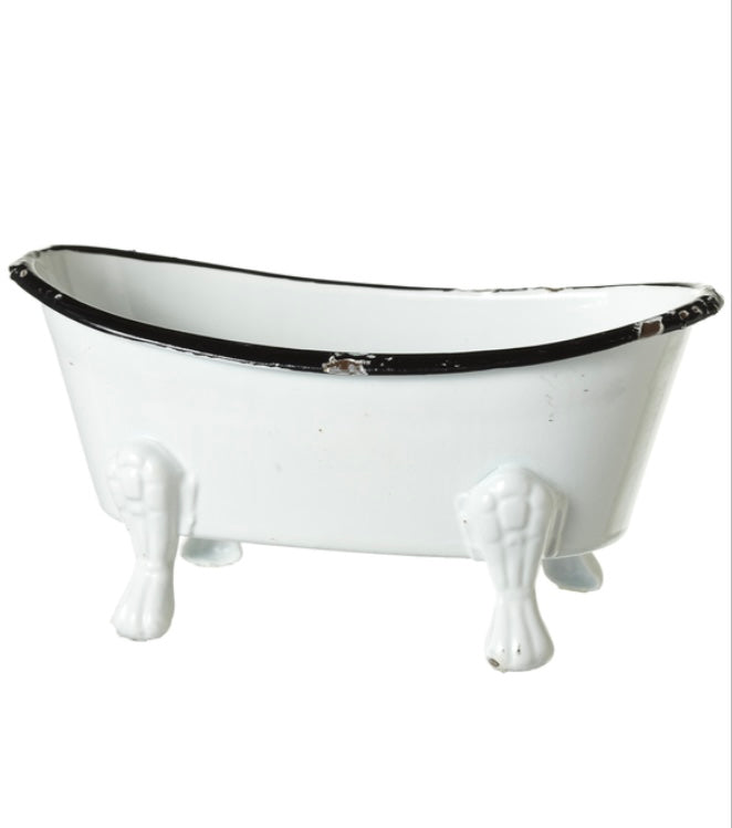 Black and White Enamel Mini Bathtub