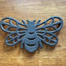 Load image into Gallery viewer, Cast Iron Black Bee Trivet
