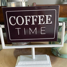 Load image into Gallery viewer, Iron Coffee/Wine Time Rotating Sign
