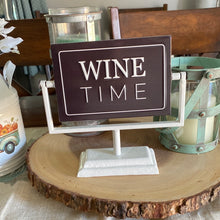 Load image into Gallery viewer, Iron Coffee/Wine Time Rotating Sign
