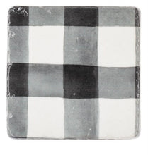 Load image into Gallery viewer, Black and White Gingham Coasters
