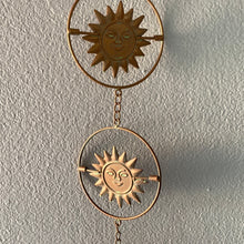 Load image into Gallery viewer, Iron Kinetic Rotating Sun Face Wall Chain
