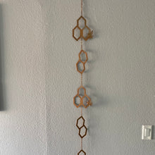 Load image into Gallery viewer, Copper Patina Honeycomb and Bee Rain Chain
