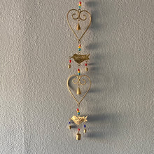 Load image into Gallery viewer, Metal Heart and Bird Wind Chime
