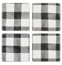 Load image into Gallery viewer, Black and White Gingham Coasters
