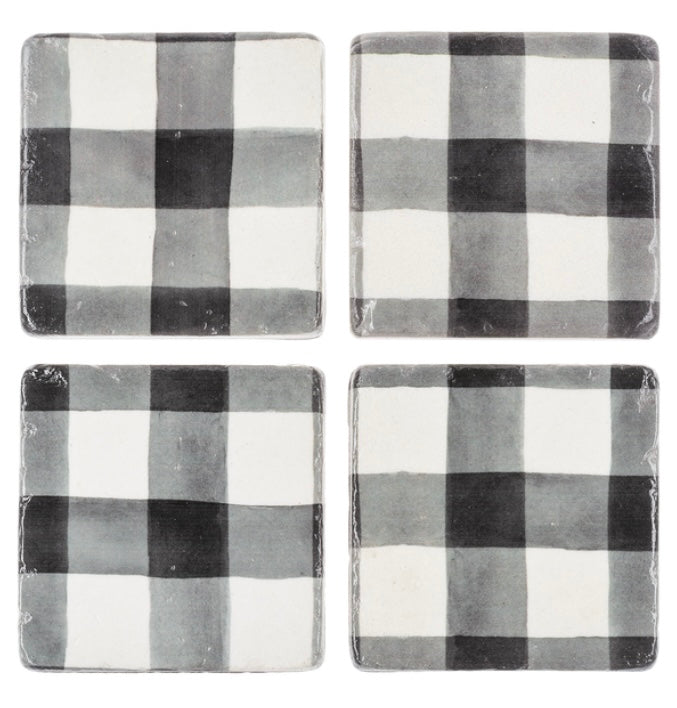 Black and White Gingham Coasters