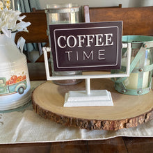 Load image into Gallery viewer, Iron Coffee/Wine Time Rotating Sign
