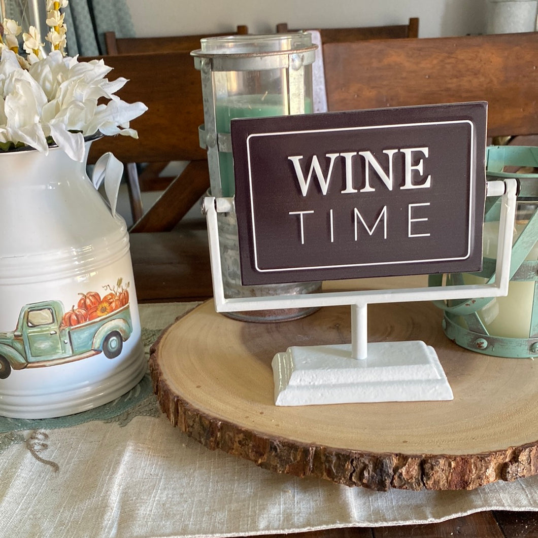 Iron Coffee/Wine Time Rotating Sign