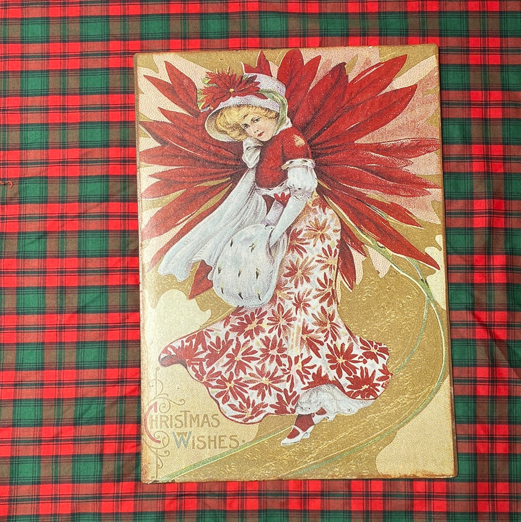 Vintage Printed Metal Christmas Sign