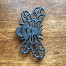 Load image into Gallery viewer, Cast Iron Black Bee Trivet
