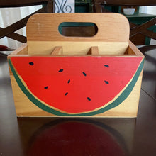 Load image into Gallery viewer, Wooden caddy with watermelon detail
