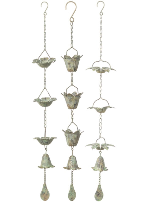 Bronze Iron Patina Flower Mini Rain Chains