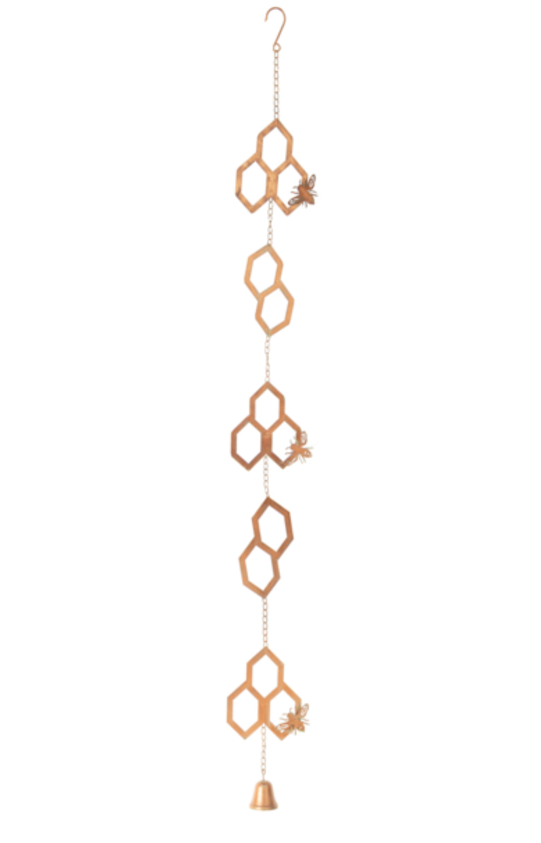 Copper Patina Honeycomb and Bee Rain Chain