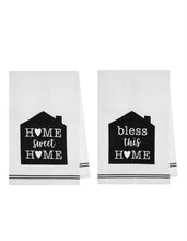 Load image into Gallery viewer, Home Text w/ House and Heart Tea Towels
