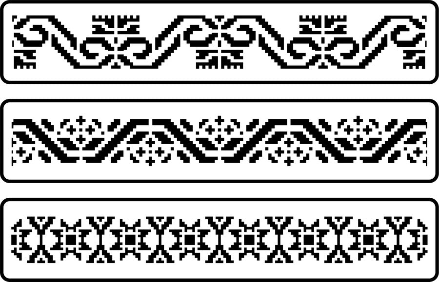 Mexican Embroidery Border Set Stencil