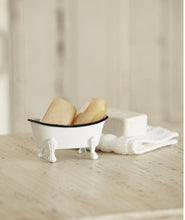 Load image into Gallery viewer, Black and White Enamel Mini Bathtub
