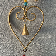 Load image into Gallery viewer, Metal Heart and Bird Wind Chime
