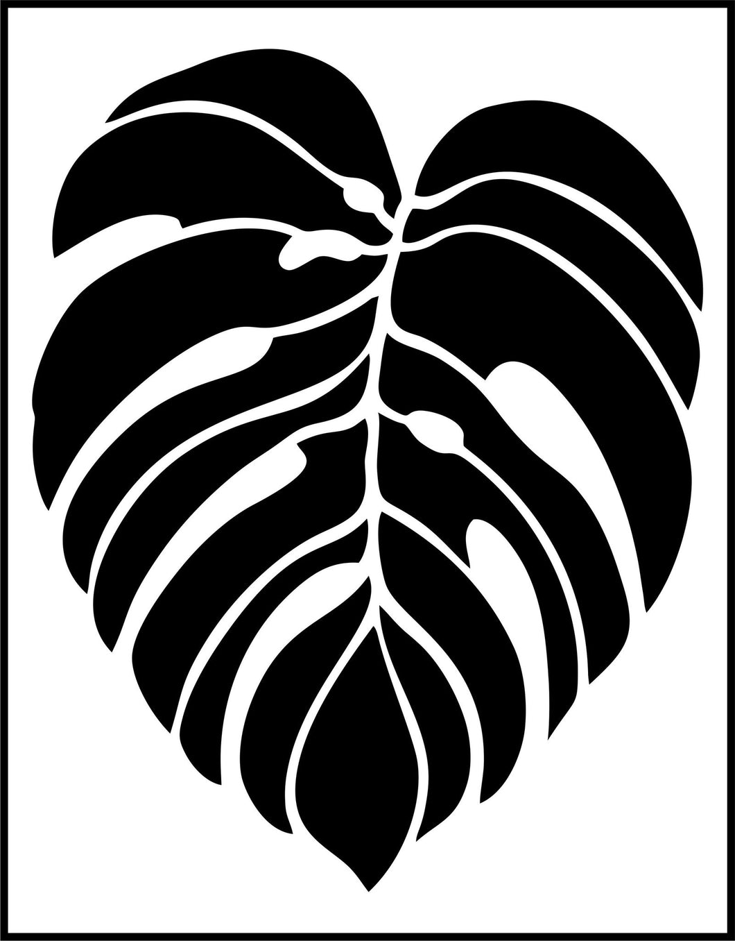 Monstera Palm Stencil