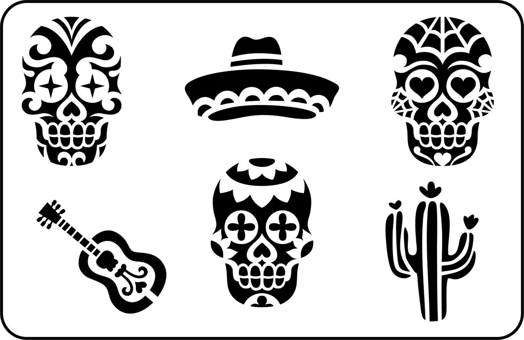 Sugar Skulls Stencil